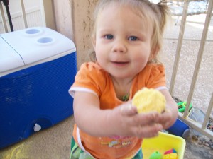100_0773 "Mommyy, want some corn meal filled egg? Yum"