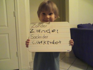 p_00744 This was Oct 08 Zander practicing his name.